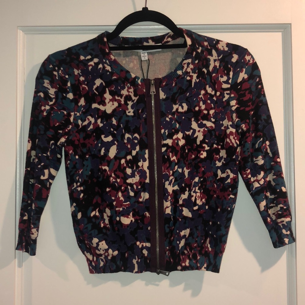Tracey Reese Floral Cardigan with 3/4 Sleeve